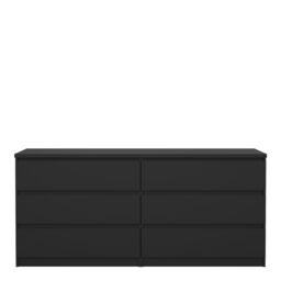 Furniture To Go Naia Wide Chest of 6 Drawers (3+3) in Black - thumbnail 2