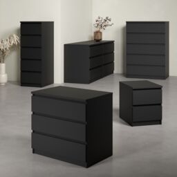 Furniture To Go Naia Wide Chest of 6 Drawers (3+3) in Black - thumbnail 7