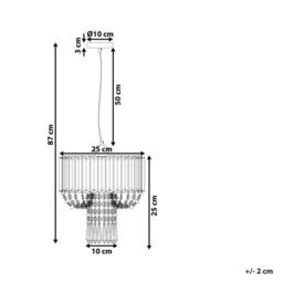 Wyld and Coco Pendant Lamp Transparent Acrylic Droplets 83 cm Gloss Finish in Clear - thumbnail 3