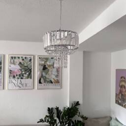 Wyld and Coco Pendant Lamp Transparent Acrylic Droplets 83 cm Gloss Finish in Clear - thumbnail 1