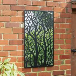 Melody Maison Black Tree Detail Garden Wall Mirror - 90cm X 50cm - Size: 90 cm X 50 cm - thumbnail 3