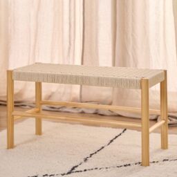 Furniture To Go Alvin Weaved Bench in Off-White - thumbnail 3