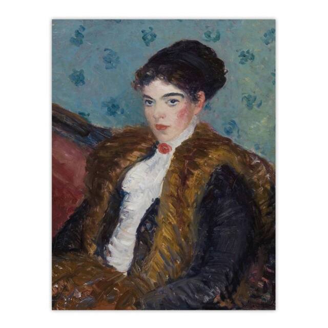"Artery8 Girl with Fox Furs William James Glackens Wall Art Poster Print - Size: W12"" x H16""" - image 1