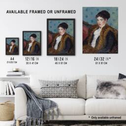 "Artery8 Girl with Fox Furs William James Glackens Wall Art Poster Print - Size: W12"" x H16""" - thumbnail 3