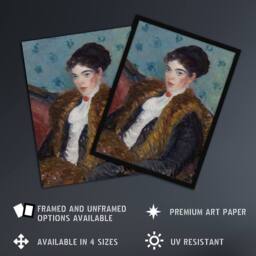"Artery8 Girl with Fox Furs William James Glackens Wall Art Poster Print - Size: W12"" x H16""" - thumbnail 2