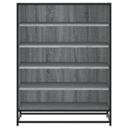 Berkfield Home Shoe Cabinet Grey Sonoma 75x38x97.5 cm Engineered Wood & Metal - thumbnail 4