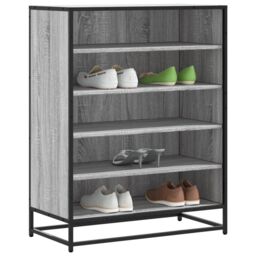 Berkfield Home Shoe Cabinet Grey Sonoma 75x38x97.5 cm Engineered Wood & Metal - thumbnail 1