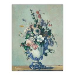 "Artery8 Flowers in a Rococo Vase Still Life Cezanne Wall Art Poster Print in Blue - Size: W24"" x H32""" - thumbnail 1