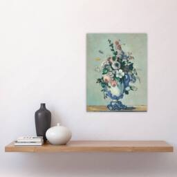 "Artery8 Flowers in a Rococo Vase Still Life Cezanne Wall Art Poster Print in Blue - Size: W24"" x H32""" - thumbnail 4