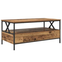 Berkfield Home Coffee Table Old wood 100 x 51 x 45 cm Engineered wood in Brown - thumbnail 8