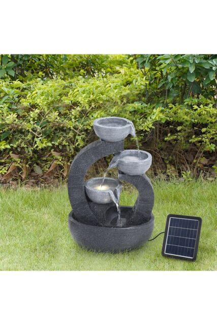 Living and Home Garden Solar-Powered Water Fountain Rockery Decor in Natural - image 1