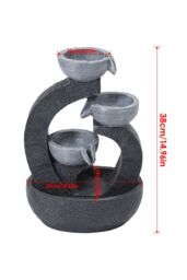 Living and Home Garden Solar-Powered Water Fountain Rockery Decor in Natural - thumbnail 6