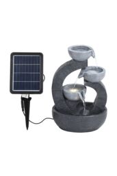 Living and Home Garden Solar-Powered Water Fountain Rockery Decor in Natural - thumbnail 4