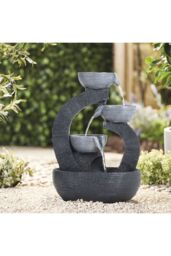 Living and Home Garden Solar-Powered Water Fountain Rockery Decor in Natural - thumbnail 2