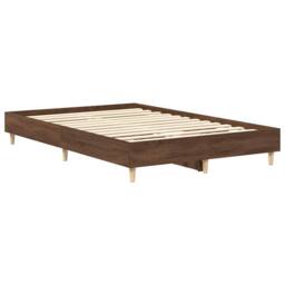 Berkfield Home Bed Frame No Mattress Brown Oak 120x200 cm Engineered Wood - Size: Small Double - thumbnail 7