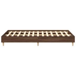 Berkfield Home Bed Frame No Mattress Brown Oak 120x200 cm Engineered Wood - Size: Small Double - thumbnail 6
