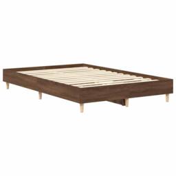 Berkfield Home Bed Frame No Mattress Brown Oak 120x200 cm Engineered Wood - Size: Small Double - thumbnail 4