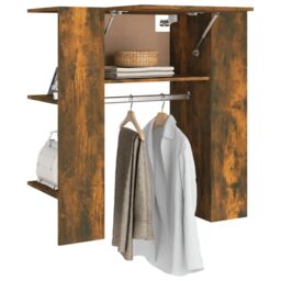 Berkfield Home Hallway Cabinet Smoked Oak 97.5x37x99 cm Engineered Wood in Brown - thumbnail 4