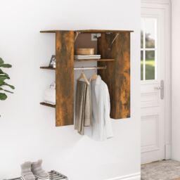 Berkfield Home Hallway Cabinet Smoked Oak 97.5x37x99 cm Engineered Wood in Brown - thumbnail 1