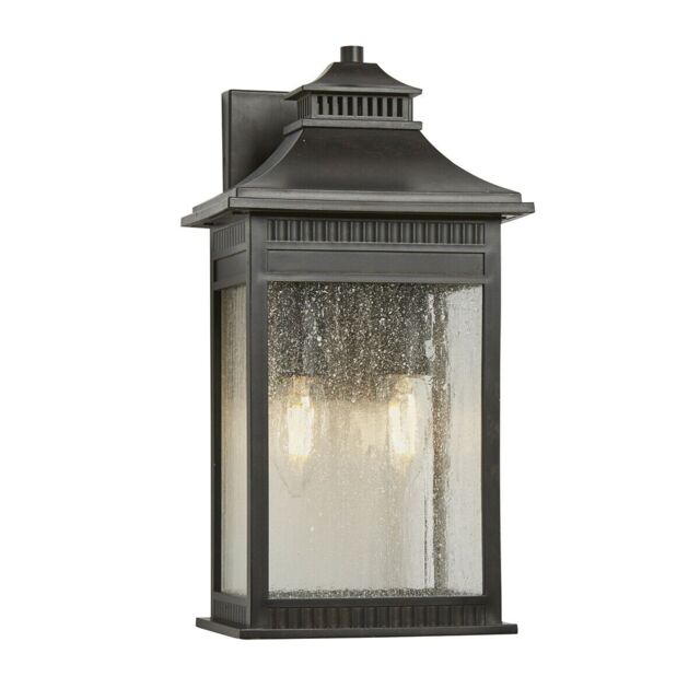 Loops Outdoor IP44 Twin Wall Light Imperial Bronze LED E14 40W