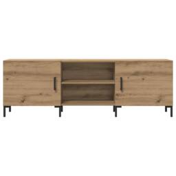 Berkfield Home TV Cabinet Artisan Oak 150x30x50 cm Engineered Wood in Light Brown - Size: 150 x 30 x 50 cm - thumbnail 4