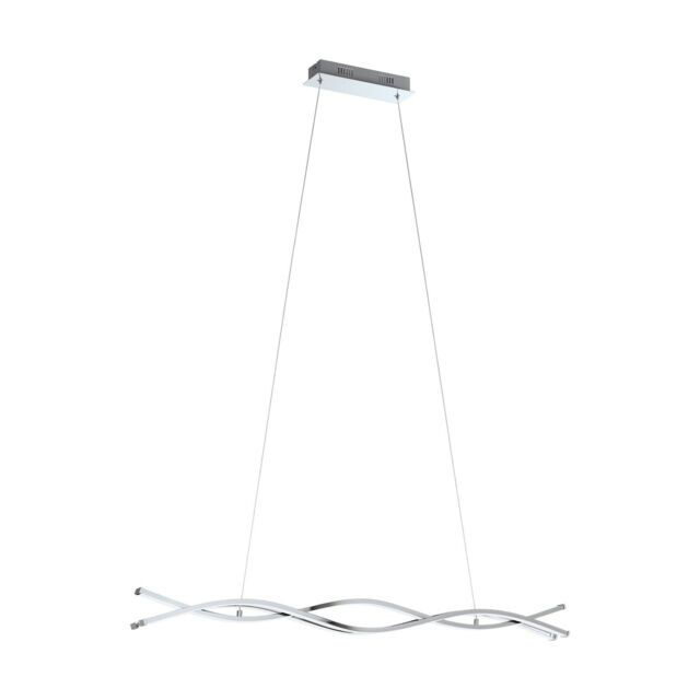 Loops Pendant Light Colour Chrome Shade White Plastic Bulb LED 3x13W Included - image 1