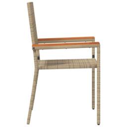 Berkfield Home Stacking Garden Chairs - 2 Pack in Beige Poly Rattan - thumbnail 6