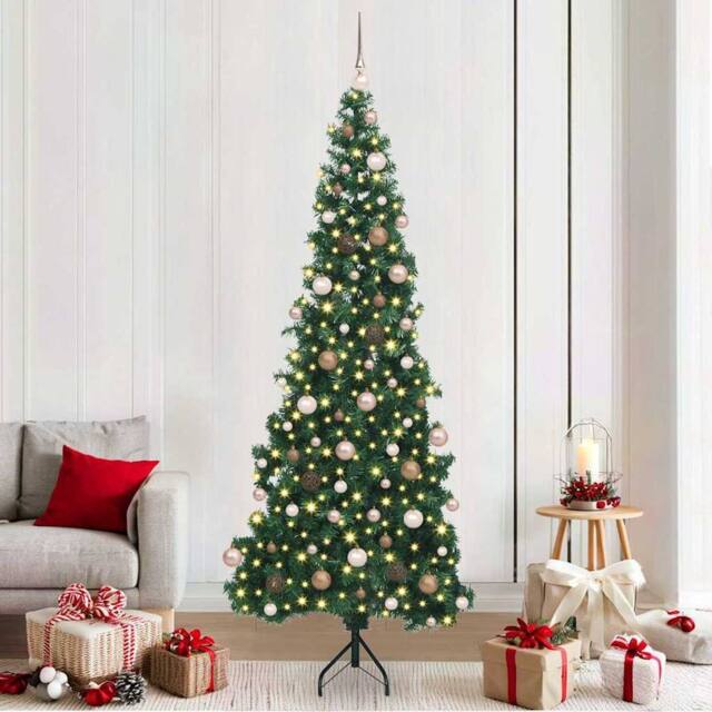 Berkfield Home Corner Artificial Christmas Tree Green 210 cm PVC & Metal - image 1