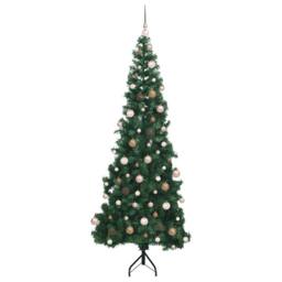 Berkfield Home Corner Artificial Christmas Tree Green 210 cm PVC & Metal - thumbnail 4