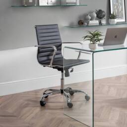 Cheshire Executive Calder Office Chair in Black & Chrome - thumbnail 2