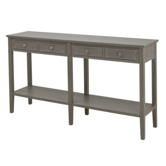 Lemon Pavilion Furniture and Decor The Serene Collection Four Drawer Console Table - L40 x W160 x H86 cm in Grey