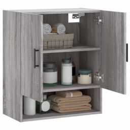 Berkfield Home Wall Cabinet Grey Sonoma 60x31x70 cm Engineered Wood - Size: 60 x 31 x 70 cm - thumbnail 4