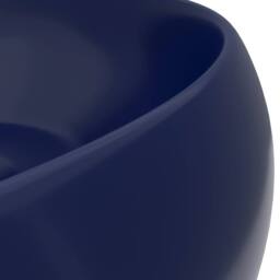 Berkfield Home Luxury Wash Basin Round Matt Dark Blue 40x15 cm Ceramic - thumbnail 5