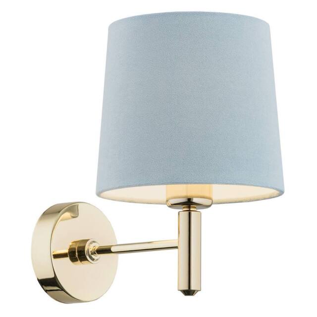 Netlighting Ponte Wall Lamp With Shade Blue Dark Brass Steel in Light Blue - image 1