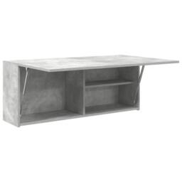 Berkfield Home Bathroom Wall Cabinet Concrete Grey 100x25x40 cm Engineered Wood - Size: 100 x 25 x 40 cm - thumbnail 4