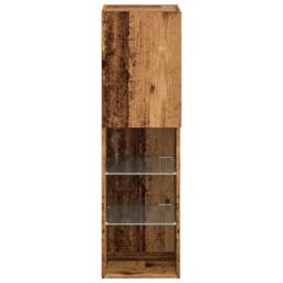 Berkfield Home TV Cabinet with LED Lights Old Wood 30.5x30x102 cm in Brown - thumbnail 6