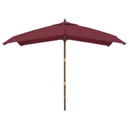 Berkfield Home Garden Parasol with Wooden Pole Bordeaux Red 300x300x273 cm - Size: 300 x 300 x 273 cm - thumbnail 3