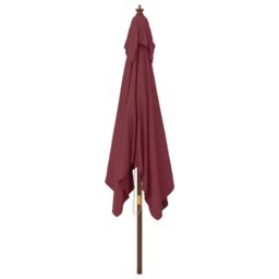Berkfield Home Garden Parasol with Wooden Pole Bordeaux Red 300x300x273 cm - Size: 300 x 300 x 273 cm - thumbnail 4