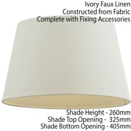 "Loops 16"" Inch Round Tapered Drum Lamp Shade Ivory Linen Fabric Cover Simple Elegant" - thumbnail 2
