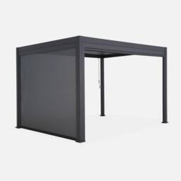 sweeek Louvered Pergola Aluminium 4 X 3m With A 3m Blind & A 4m Blind in Grey - thumbnail 2