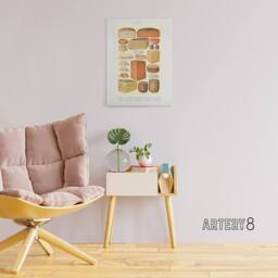 "Artery8 Different Types of Cheese Mrs Beeton Canvas Wall Art Print in Beige - Size: W18"" x H24""" - thumbnail 3