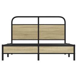 Berkfield Home Bed Frame without Mattress 140x200 cm Sonoma Oak Engineered Wood in Brown - thumbnail 5