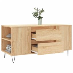 Berkfield Home Coffee Table Sonoma Oak 102x44.5x50 cm Engineered Wood in Brown - thumbnail 4