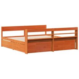 Berkfield Home Bed Frame Frame Wax Brown 180x200 cm Super King Solid Wood Pine - thumbnail 8