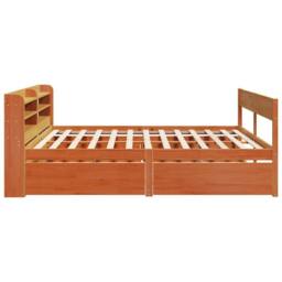 Berkfield Home Bed Frame Frame Wax Brown 180x200 cm Super King Solid Wood Pine - thumbnail 7