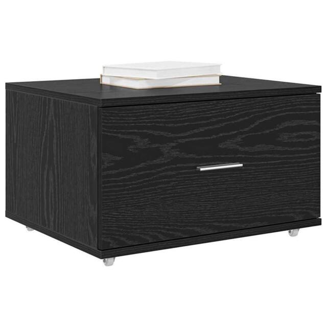 Berkfield Home Modern Drawer Cabinet Black oak Engineered wood Compact Drawer Cabinet - image 1