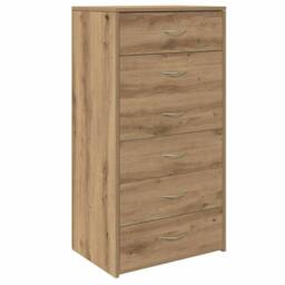 Berkfield Home Sideboard with 6 Drawers Artisan Oak 50x34x96 cm Engineered Wood in Brown - Size: 50 x 34 x 96 cm - thumbnail 3