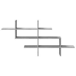 Berkfield Home Wall Shelf Grey Sonoma 124.5x18x60.5 cm Engineered Wood - thumbnail 4