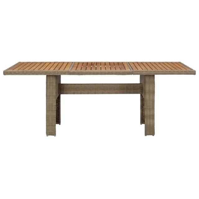 Berkfield Home Garden Dining Table Brown 200x100x74 cm Poly Rattan - Size: 200 x 100 x 74 cm