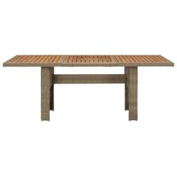 Berkfield Home Garden Dining Table Brown 200x100x74 cm Poly Rattan - Size: 200 x 100 x 74 cm - thumbnail 1